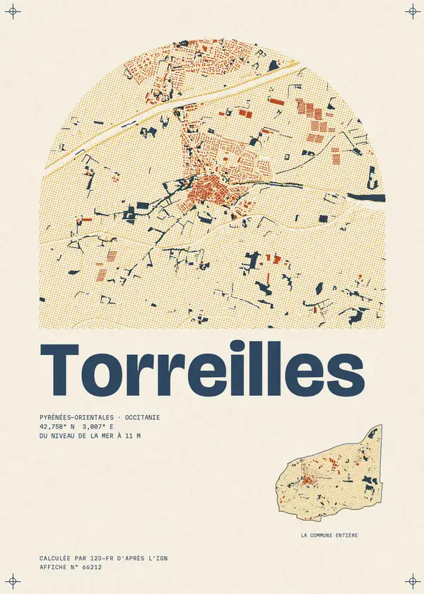 Affiche de Torreilles, calculée par 123-fr d'après l'IGN