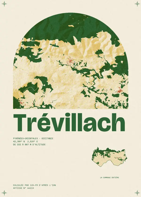 Affiche de Trévillach, calculée par 123-fr d'après l'IGN