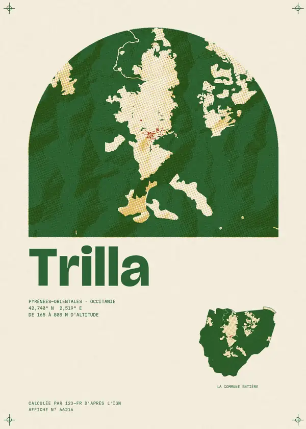 Affiche de Trilla, calculée par 123-fr d'après l'IGN