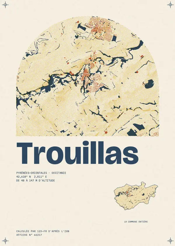 Affiche de Trouillas, calculée par 123-fr d'après l'IGN
