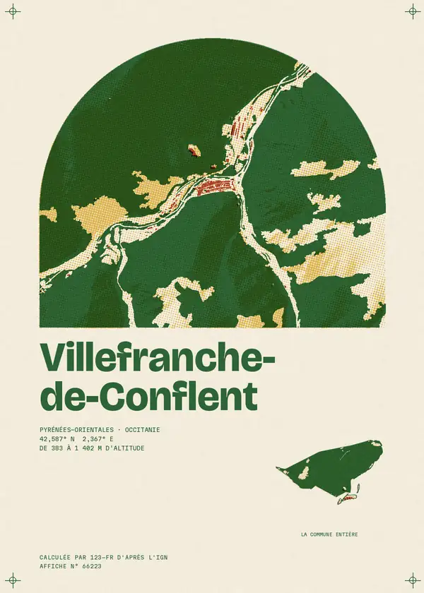 Affiche de Villefranche-de-Conflent, calculée par 123-fr d'après l'IGN
