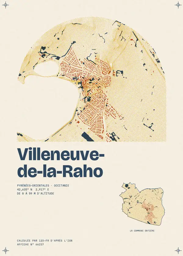 Affiche de Villeneuve-de-la-Raho, calculée par 123-fr d'après l'IGN