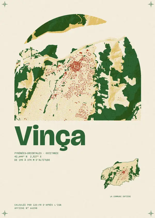 Affiche de Vinça, calculée par 123-fr d'après l'IGN