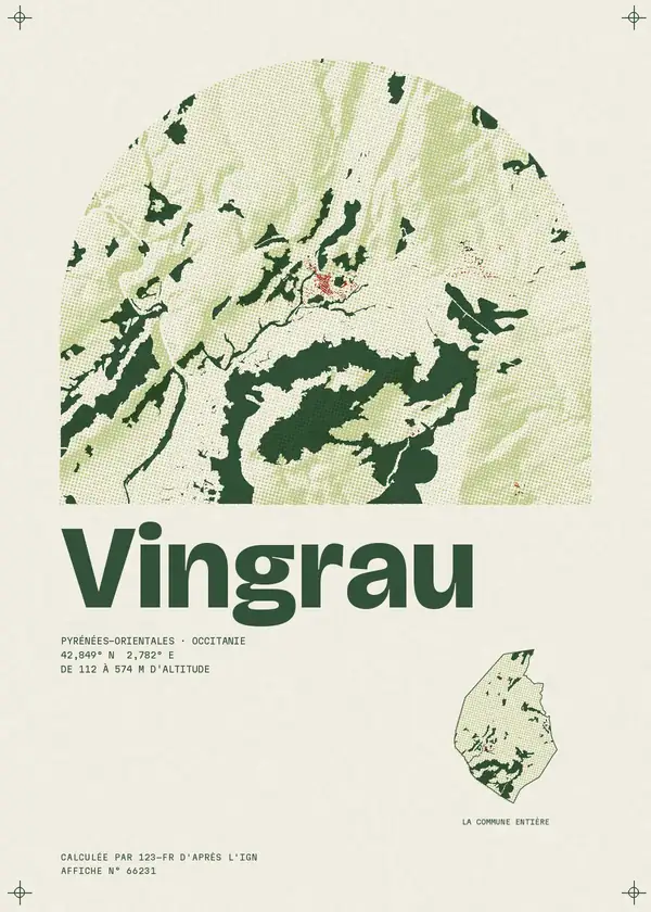 Affiche de Vingrau, calculée par 123-fr d'après l'IGN