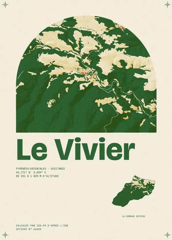 Affiche de Le Vivier, calculée par 123-fr d'après l'IGN