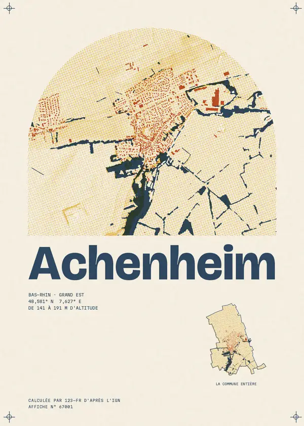 Affiche de Achenheim, calculée par 123-fr d'après l'IGN