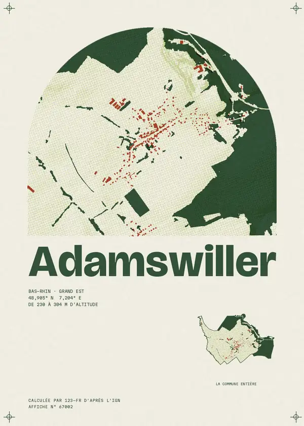 Affiche de Adamswiller, calculée par 123-fr d'après l'IGN
