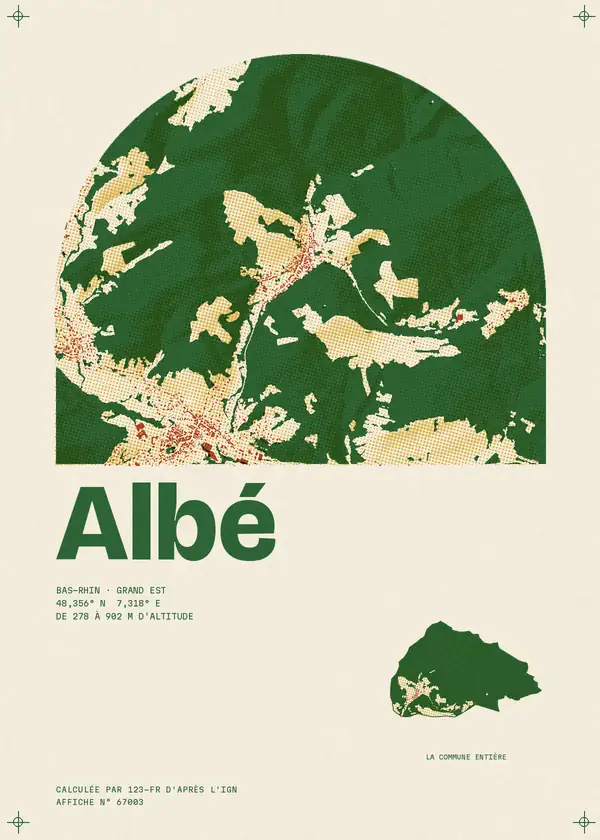 Affiche de Albé, calculée par 123-fr d'après l'IGN