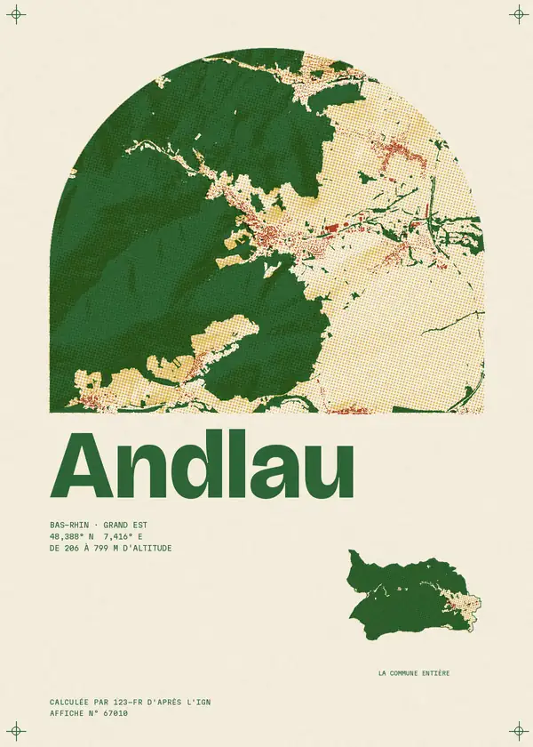 Affiche de Andlau, calculée par 123-fr d'après l'IGN