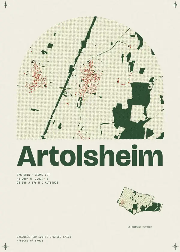 Affiche de Artolsheim, calculée par 123-fr d'après l'IGN