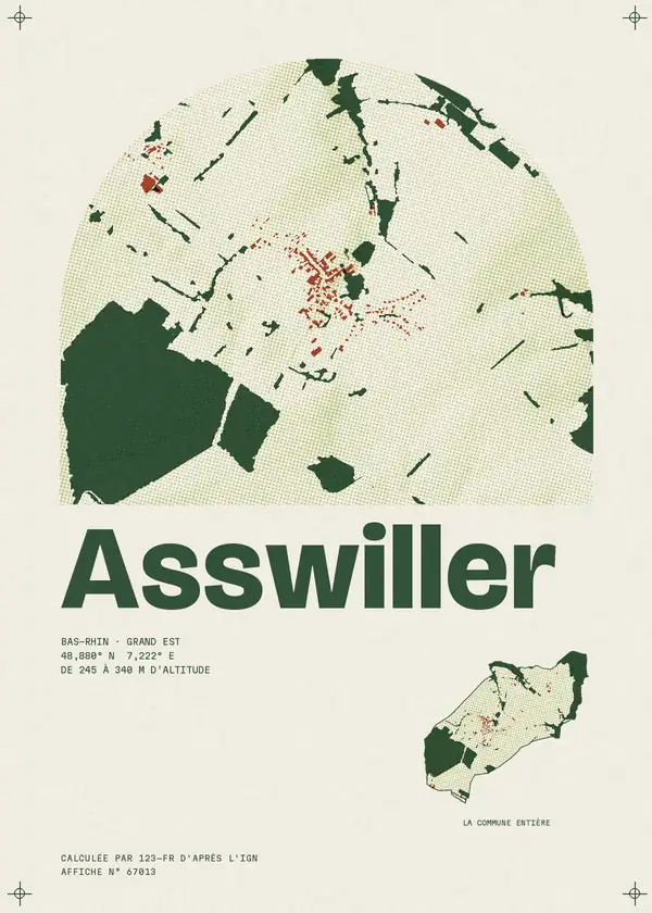 Affiche de Asswiller, calculée par 123-fr d'après l'IGN