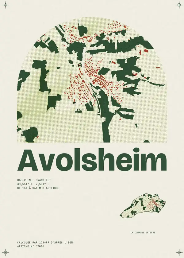 Affiche de Avolsheim, calculée par 123-fr d'après l'IGN