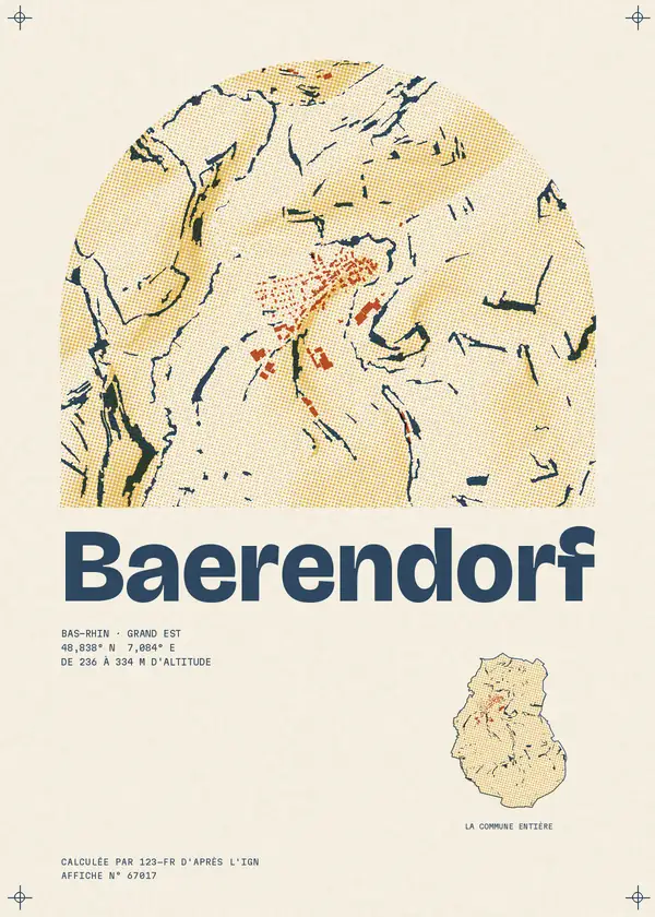 Affiche de Baerendorf, calculée par 123-fr d'après l'IGN