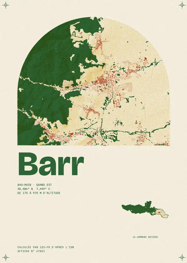 Affiche de Barr, calculée par 123-fr d'après l'IGN