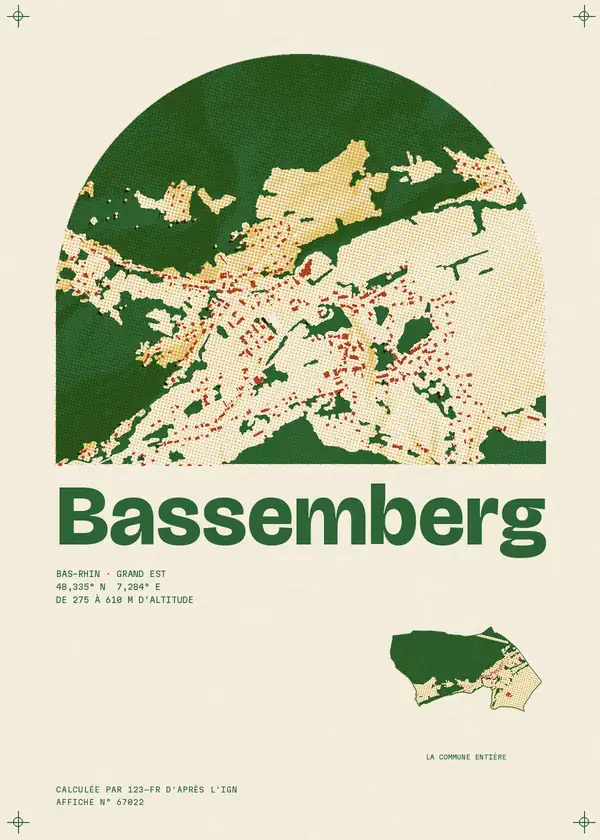 Affiche de Bassemberg, calculée par 123-fr d'après l'IGN