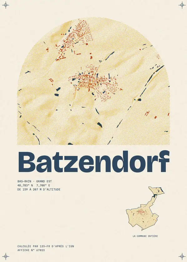 Affiche de Batzendorf, calculée par 123-fr d'après l'IGN