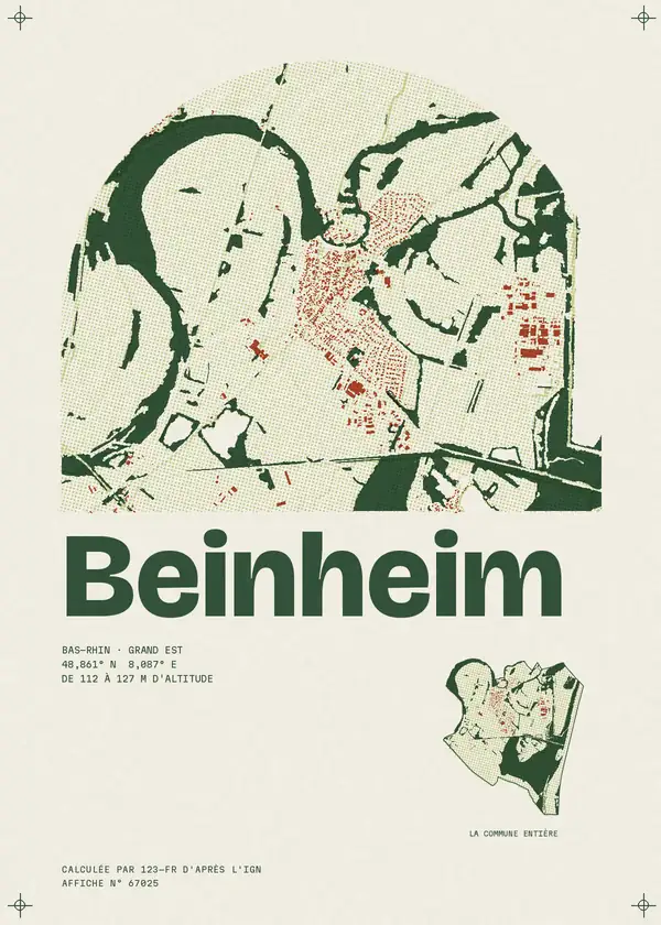 Affiche de Beinheim, calculée par 123-fr d'après l'IGN