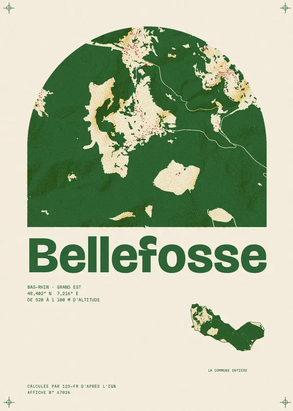 Affiche de Bellefosse, calculée par 123-fr d'après l'IGN