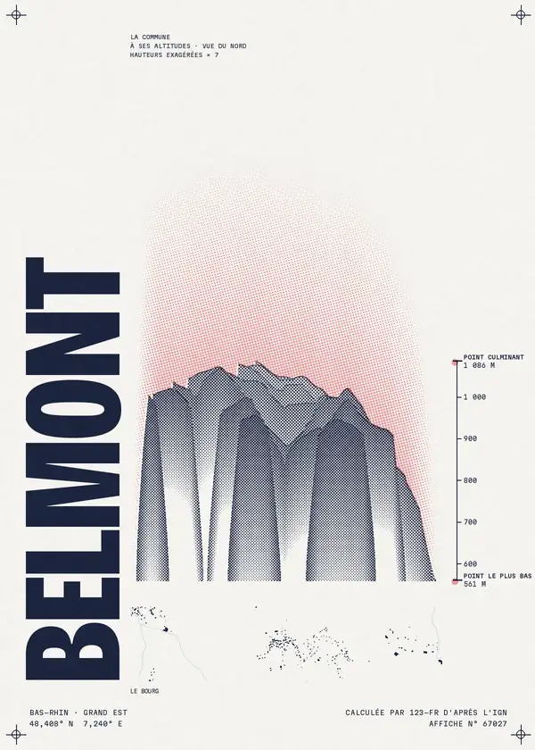 Affiche de Belmont, calculée par 123-fr d'après l'IGN