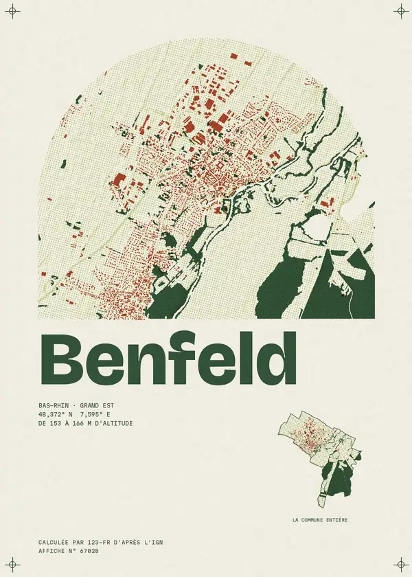 Affiche de Benfeld, calculée par 123-fr d'après l'IGN
