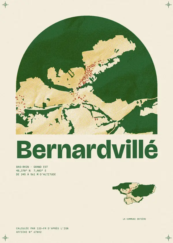 Affiche de Bernardvillé, calculée par 123-fr d'après l'IGN