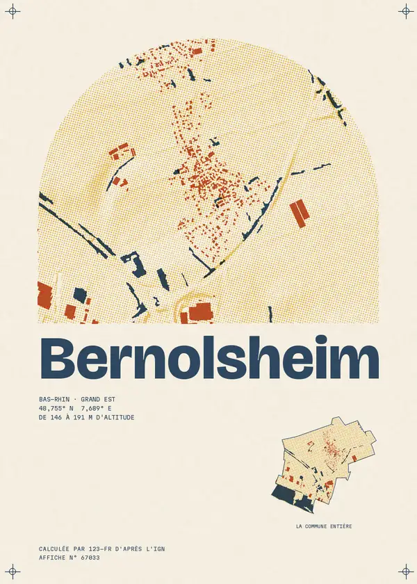 Affiche de Bernolsheim, calculée par 123-fr d'après l'IGN