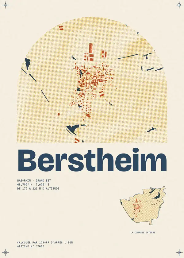 Affiche de Berstheim, calculée par 123-fr d'après l'IGN