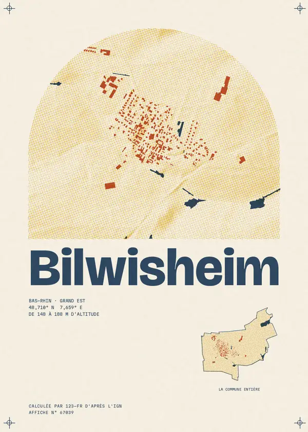 Affiche de Bilwisheim, calculée par 123-fr d'après l'IGN