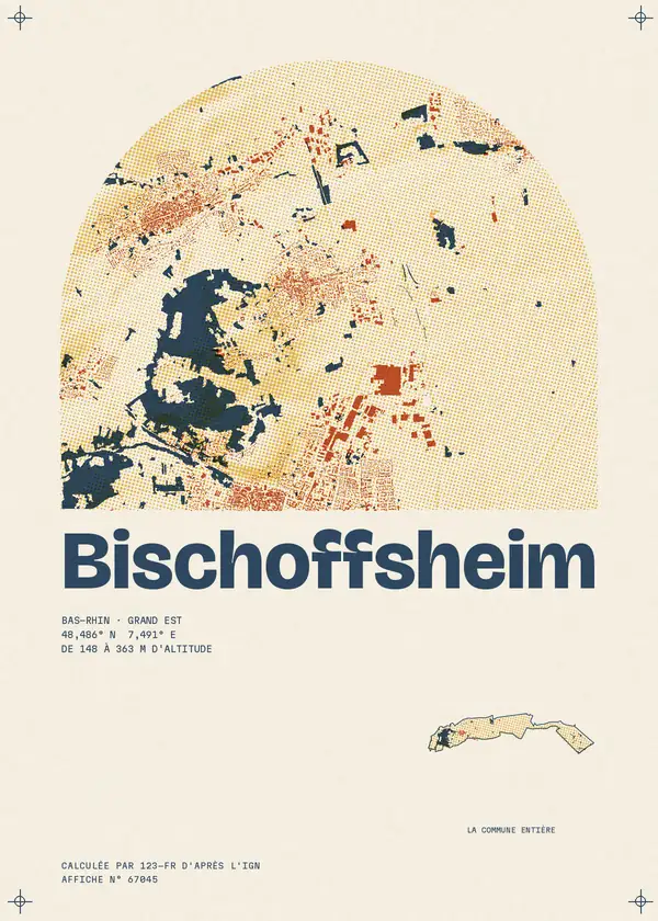 Affiche de Bischoffsheim, calculée par 123-fr d'après l'IGN