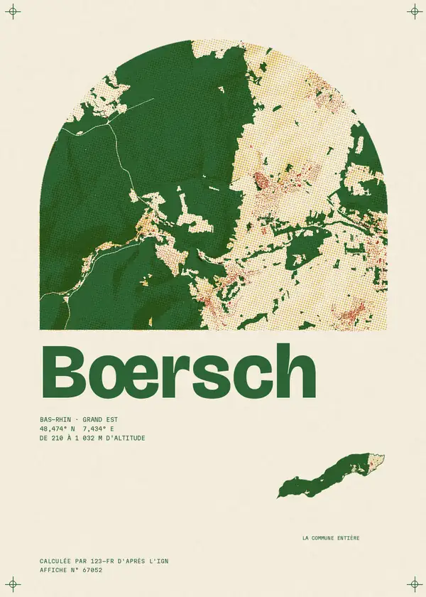 Affiche de Bœrsch, calculée par 123-fr d'après l'IGN