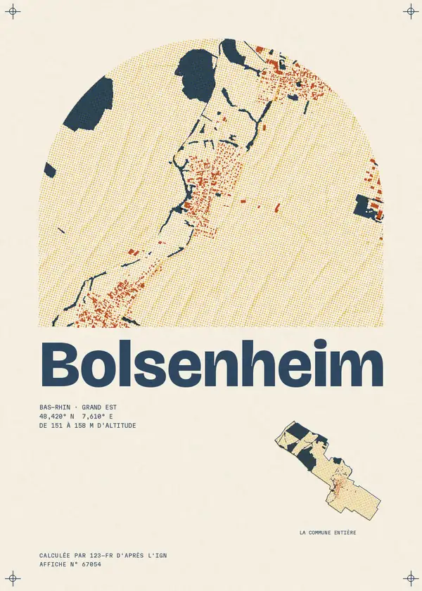 Affiche de Bolsenheim, calculée par 123-fr d'après l'IGN