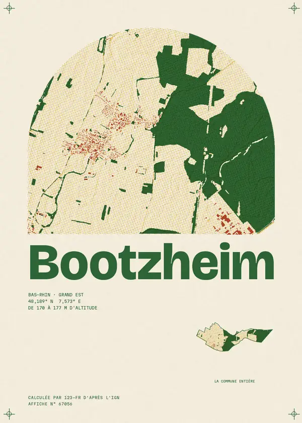 Affiche de Bootzheim, calculée par 123-fr d'après l'IGN