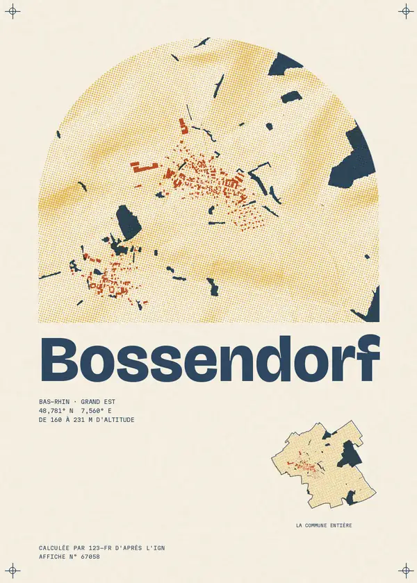 Affiche de Bossendorf, calculée par 123-fr d'après l'IGN