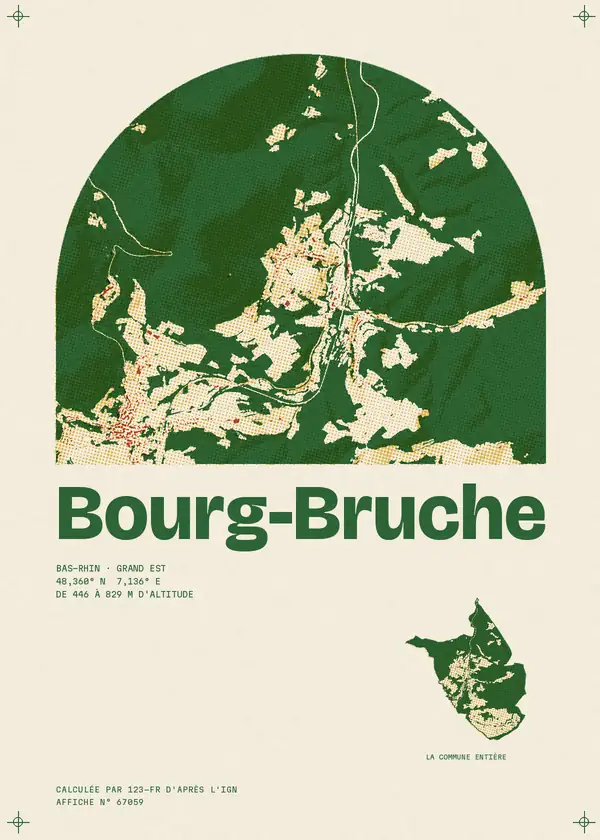 Affiche de Bourg-Bruche, calculée par 123-fr d'après l'IGN