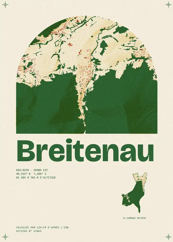 Affiche de Breitenau, calculée par 123-fr d'après l'IGN