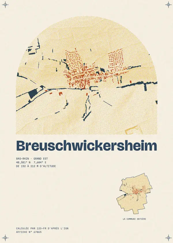 Affiche de Breuschwickersheim, calculée par 123-fr d'après l'IGN