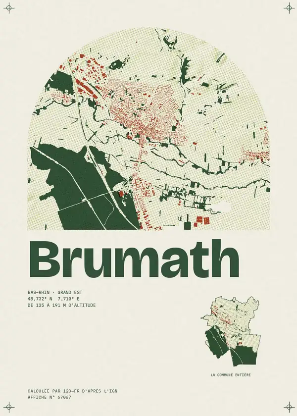 Affiche de Brumath, calculée par 123-fr d'après l'IGN