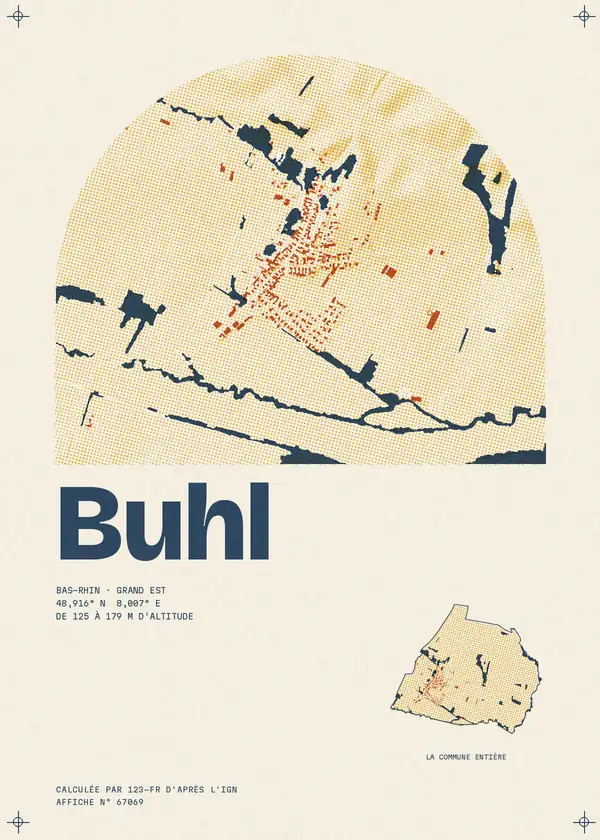 Affiche de Buhl, calculée par 123-fr d'après l'IGN