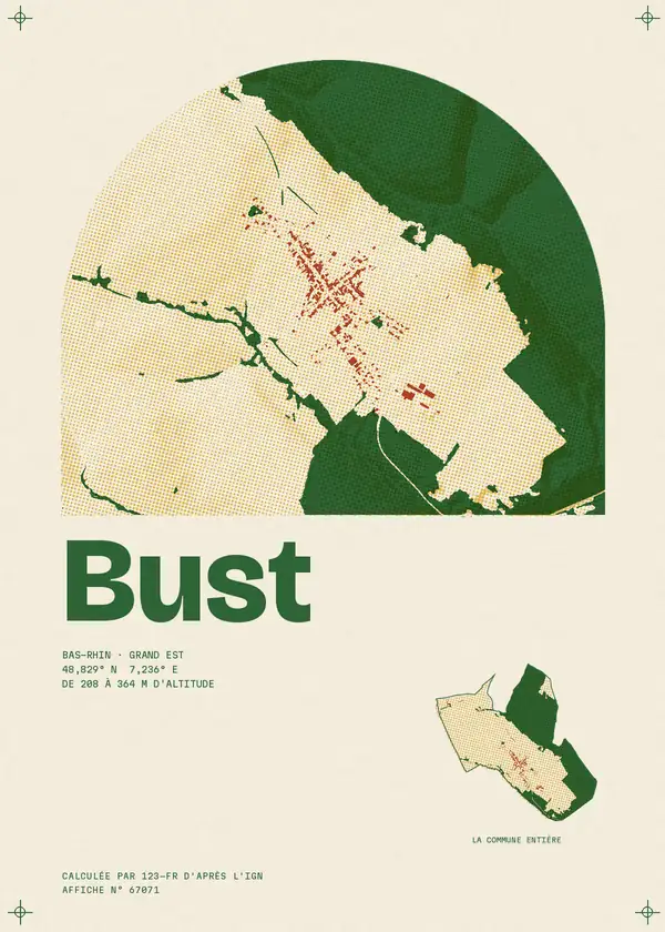 Affiche de Bust, calculée par 123-fr d'après l'IGN