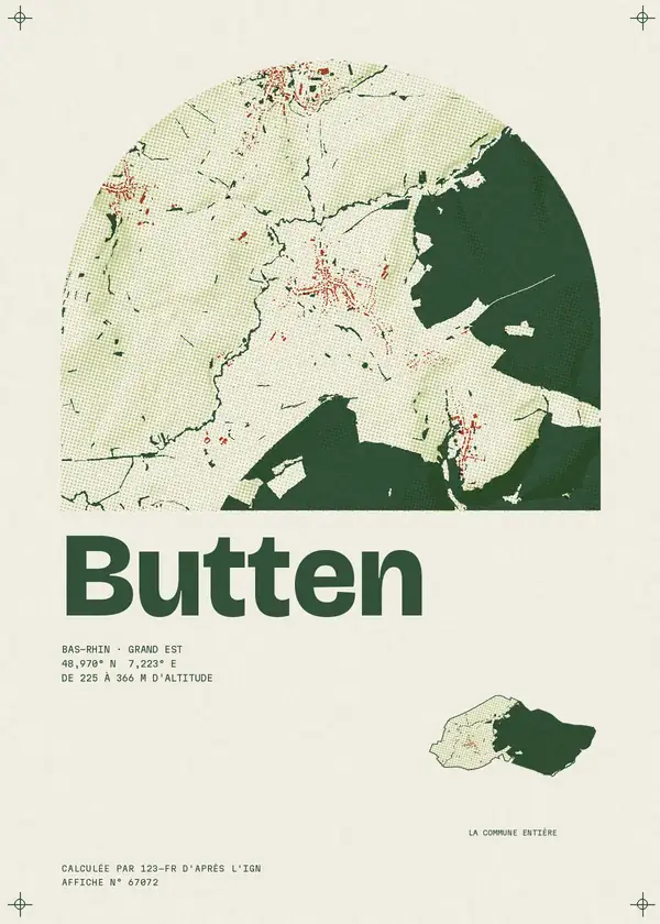 Affiche de Butten, calculée par 123-fr d'après l'IGN