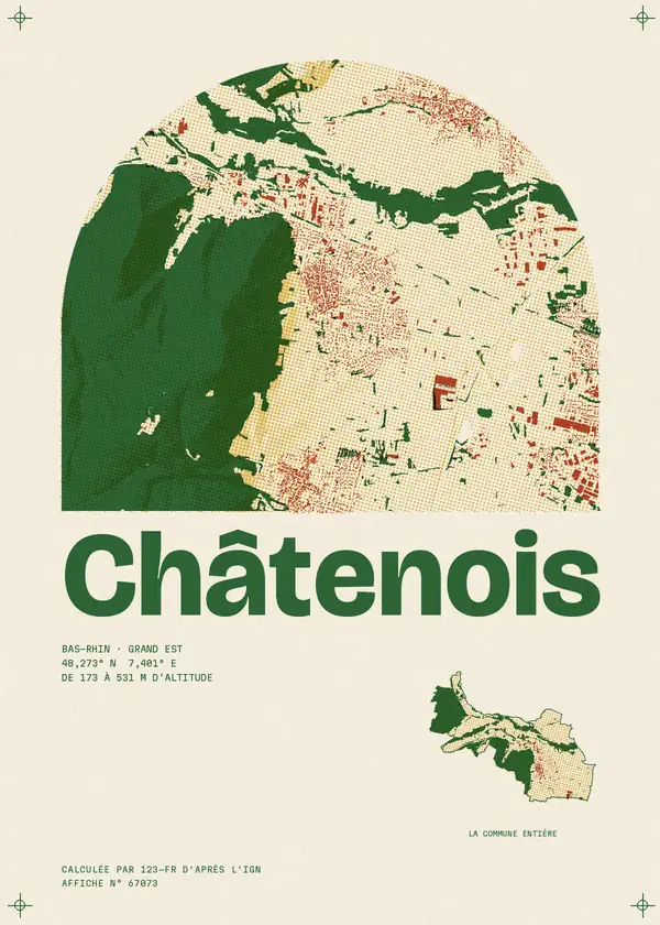 Affiche de Châtenois, calculée par 123-fr d'après l'IGN