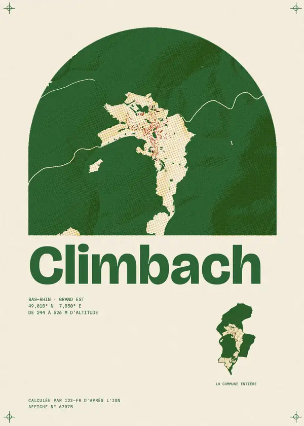 Affiche de Climbach, calculée par 123-fr d'après l'IGN