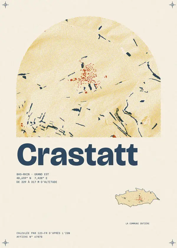 Affiche de Crastatt, calculée par 123-fr d'après l'IGN