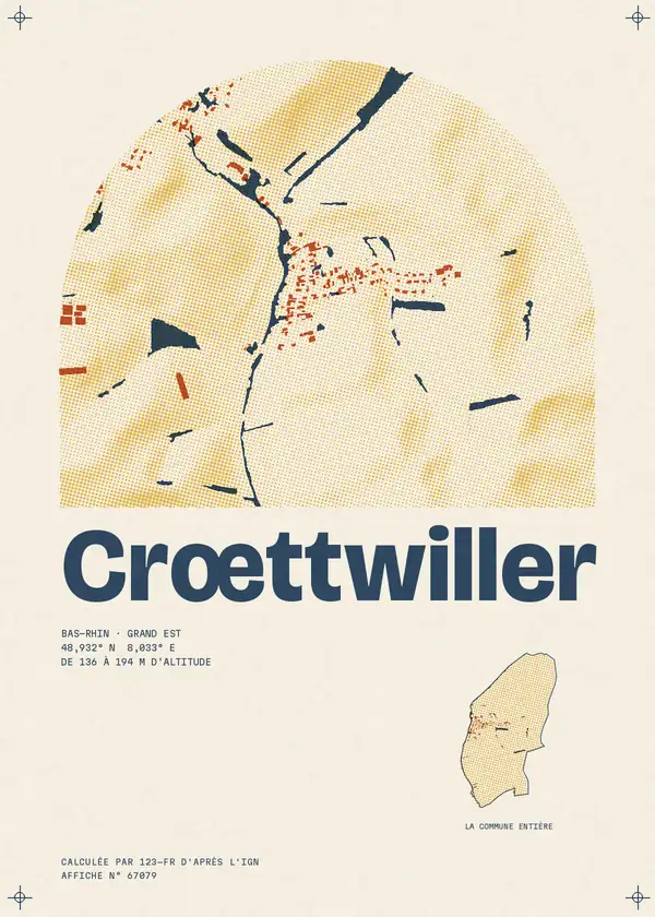 Affiche de Crœttwiller, calculée par 123-fr d'après l'IGN