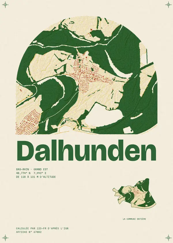 Affiche de Dalhunden, calculée par 123-fr d'après l'IGN