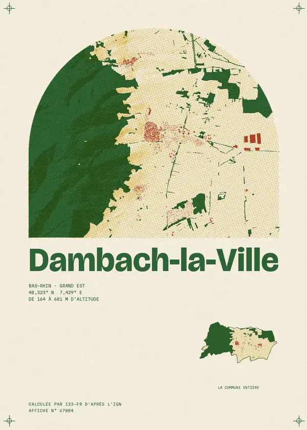 Affiche de Dambach-la-Ville, calculée par 123-fr d'après l'IGN