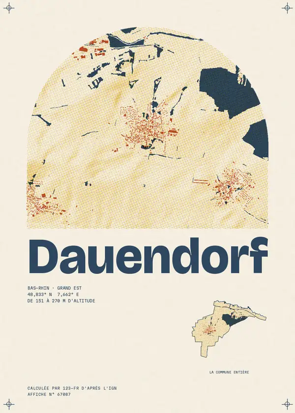 Affiche de Dauendorf, calculée par 123-fr d'après l'IGN