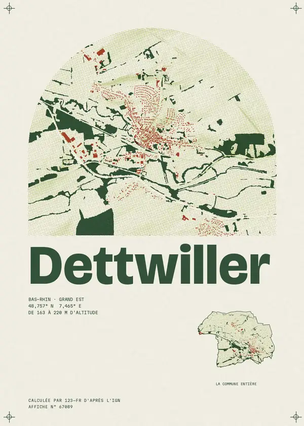 Affiche de Dettwiller, calculée par 123-fr d'après l'IGN