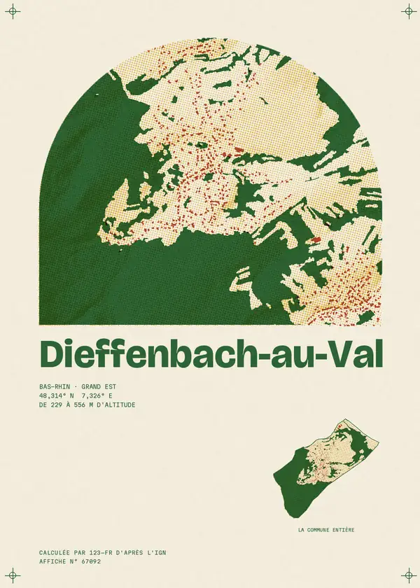 Affiche de Dieffenbach-au-Val, calculée par 123-fr d'après l'IGN