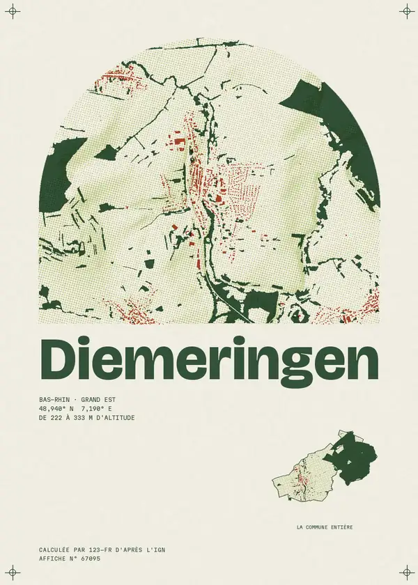 Affiche de Diemeringen, calculée par 123-fr d'après l'IGN